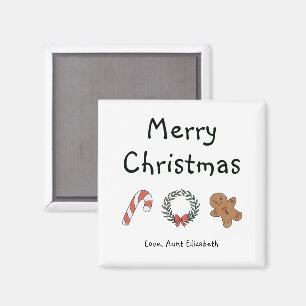 Aimant Joyeux Noël personnalisé mignon et fantaisiste sim