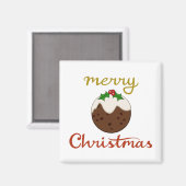 Aimant Joyeux Noël+Pudding Design (Recto/Verso)
