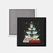 Aimant Joyeux Noël Reindeer Elf Père Noël Cruise Ships Xm (Recto/Verso)