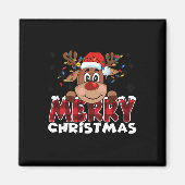 Aimant Joyeux Noël Reindeer Hommes Femmes Famille Corresp (Devant)