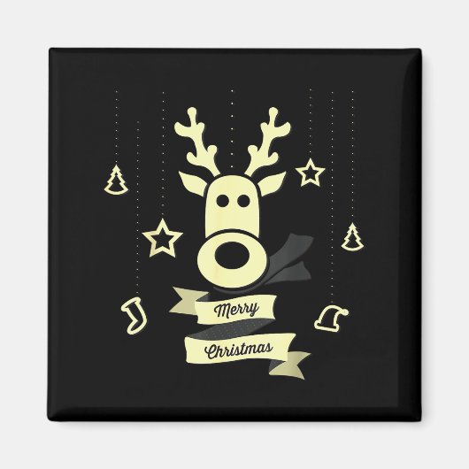 Aimant Joyeux Noël Renne Mignon (Devant)
