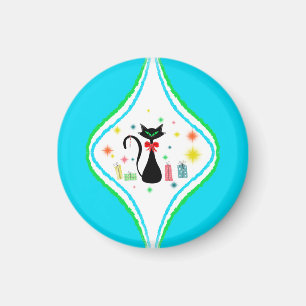 Aimant Joyeux Noël Retro Chat Siamese