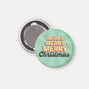Aimant Joyeux Noël rétro texte de conception 3d super