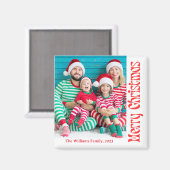 Aimant joyeux noël rouge calligraphie (Recto/Verso)