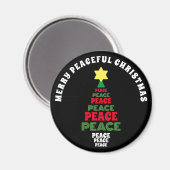 Aimant Joyeux Noël Rouge et Vert Arbre de Paix (Recto/Verso)