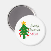 Aimant Joyeux Noël rouge vert Noël ajouter le nom (Recto/Verso)