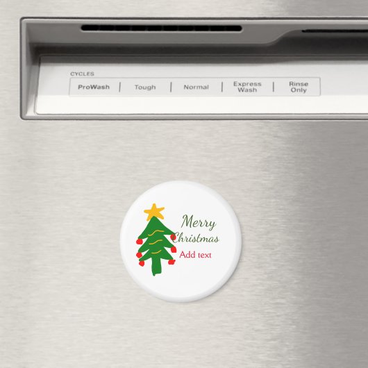 Aimant Joyeux Noël rouge vert Noël ajouter le nom (In Situ (Lave-vaisselle))