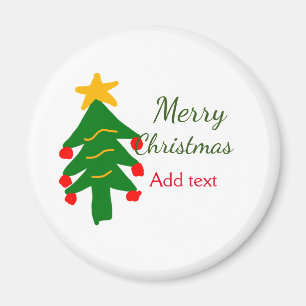 Aimant Joyeux Noël rouge vert Noël ajouter le nom