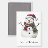 Aimant Joyeux Noël Rouge Vert Snowman (Recto/Verso)