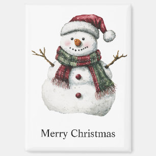 Aimant Joyeux Noël Rouge Vert Snowman