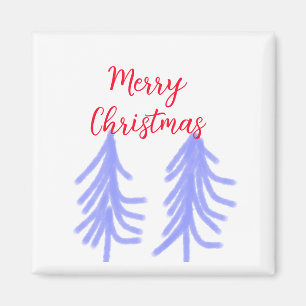 Aimant Joyeux Noël rouge violet pastel pin eau