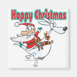 Aimant joyeux noël santa kangourou sautillant