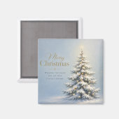 Aimant Joyeux Noël Sapin enneigé (Recto/Verso)