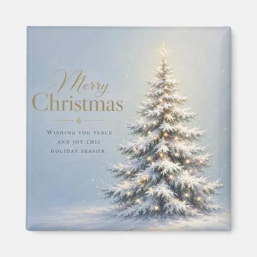 Aimant Joyeux Noël Sapin enneigé (Devant)