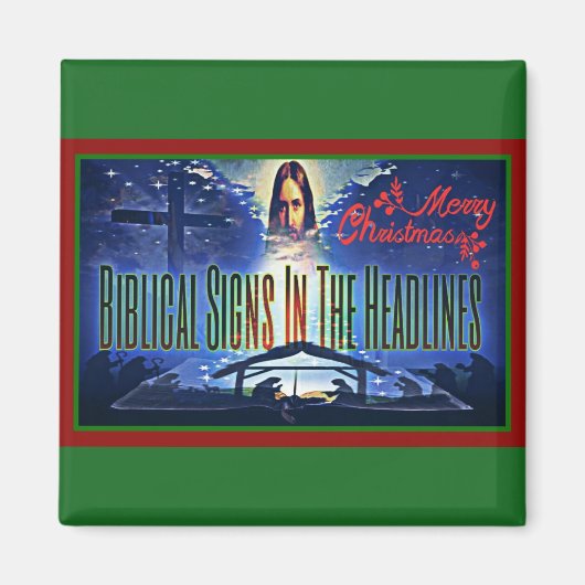 Aimant "Joyeux Noël" Signes bibliques (Devant)