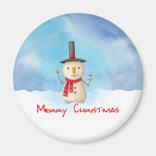 Aimant Joyeux Noël Snowman Agitant Et Souriant