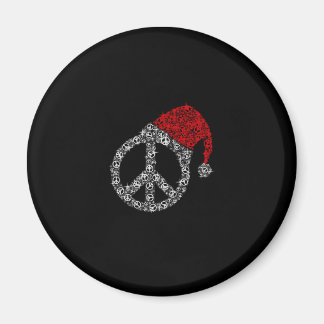 Aimant Joyeux Noël | Symbole hippie Casquette du Père Noë