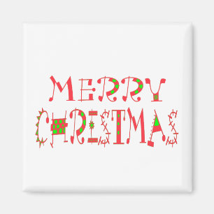 Aimant Joyeux Noël Texte Motif Design : Art Festif