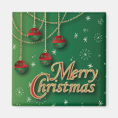 Aimant Joyeux Noël vert brillant (Devant)