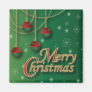 Aimant Joyeux Noël vert brillant