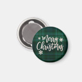Aimant Joyeux Noël vert Plaid (Recto/Verso)