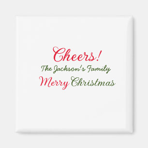Aimant joyeux noël vœux ajoutez nom de famille texte phot