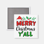 Aimant Joyeux Noël Y'all (Recto/Verso)
