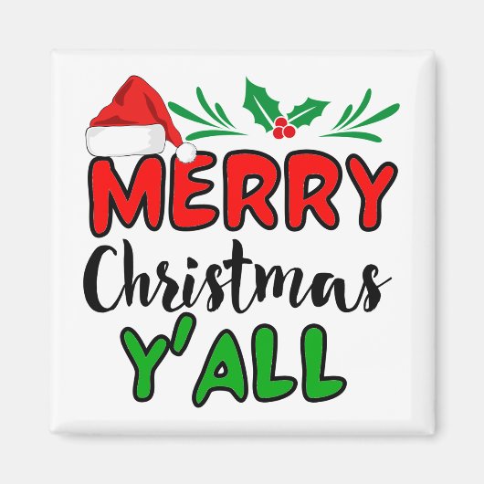 Aimant Joyeux Noël Y'all (Devant)
