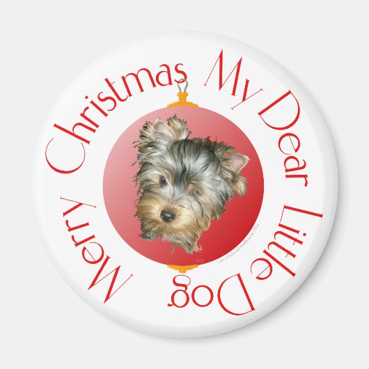Aimant Joyeux Noël Yorkshire Terrier (Devant)