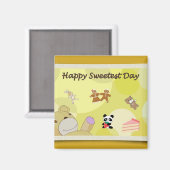 Aimant Joyeux Nounours du Jour le plus doux (Recto/Verso)