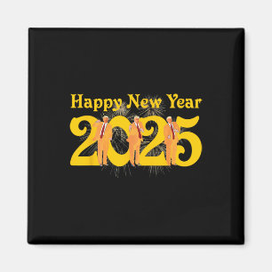 Aimant Joyeux Nouvel An 2025 Drôle Trump Dance Fireworks