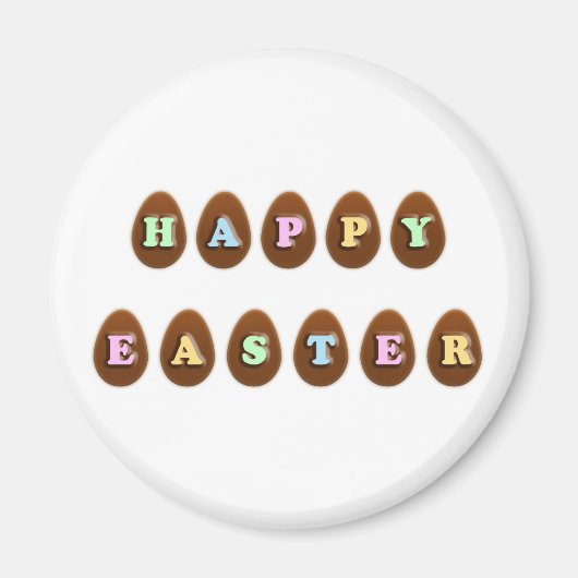 Aimant Joyeux oeufs au chocolat de Pâques (Devant)