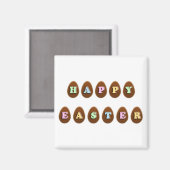 Aimant Joyeux oeufs au chocolat de Pâques (Recto/Verso)