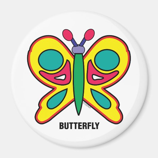 Aimant Joyeux papillon pour enfants (Devant)