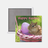 Aimant Joyeux Petit Chipmunk de Pâques (Recto/Verso)