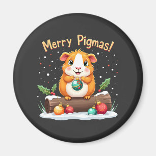 Aimant Joyeux Pigmas Guinée Pig Noël Père Noël