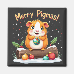 Aimant Joyeux Pigmas Guinée Pig Noël Père Noël