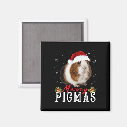 Aimant Joyeux Pigmas Masque Visage Amusant Guinée Pig Noë (Recto/Verso)