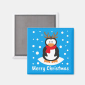 Aimant Joyeux pingouin de Noël (Recto/Verso)