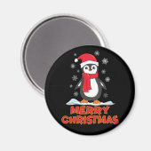 Aimant Joyeux Pingouin mignon de Noël (Recto/Verso)