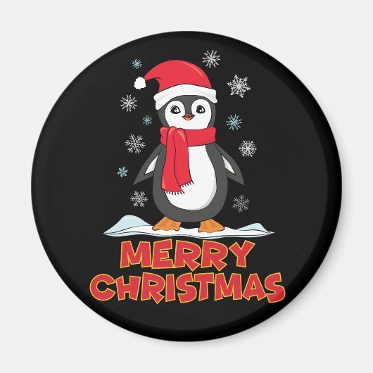 Aimant Joyeux Pingouin mignon de Noël (Devant)