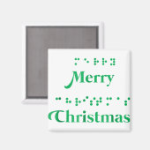 Aimant Joyeux points braille de noël, sommets de Noël, va (Recto/Verso)