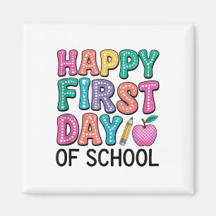 Aimant Joyeux Premier Jour De L'École Cute Retour À L'Éco