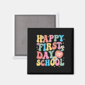 Aimant Joyeux premier jour de l'école enseignant garçons  (Recto/Verso)
