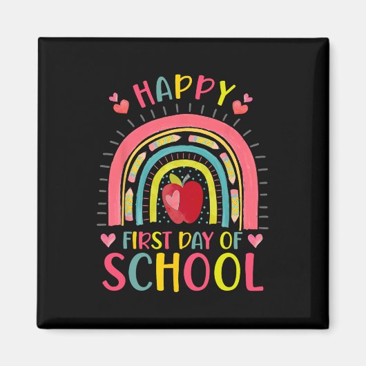 Aimant Joyeux Premier Jour De L'École Professeur Arc En C (Devant)