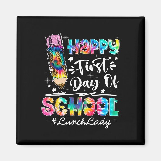 Aimant Joyeux Premier Jour De L'Équipe De L'École Déjeune (Devant)