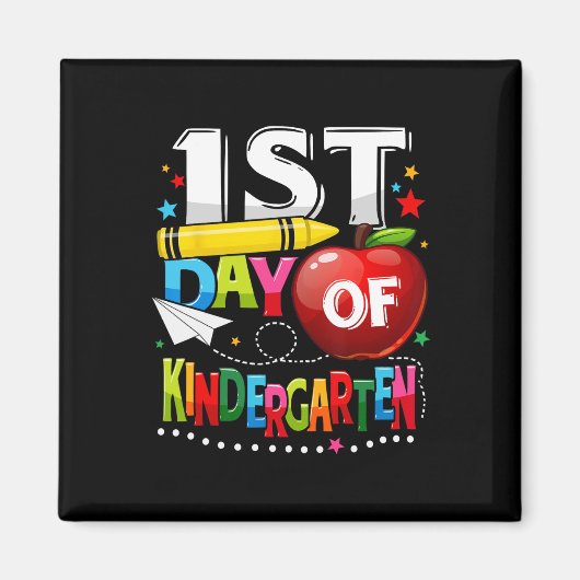 Aimant Joyeux premier jour de maternelle enseignant s'amu (Devant)