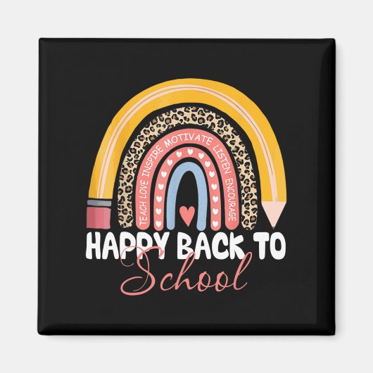 Aimant Joyeux premier jour de retour à l'école enseignant (Devant)