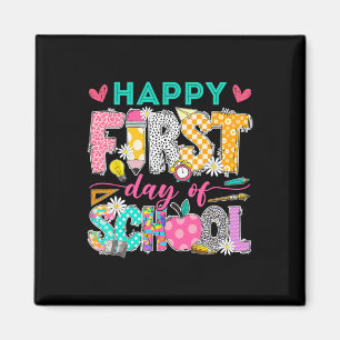 Aimant Joyeux premier jour d'école Groovy Retour à l'écol