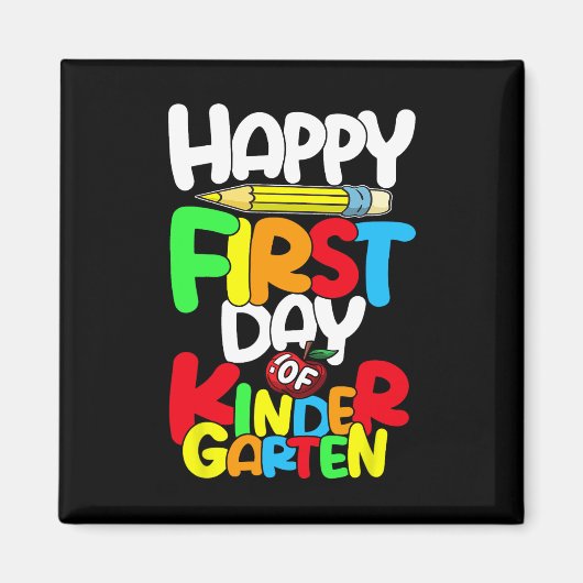 Aimant Joyeux Premier Jour D'Enseignant De La Maternelle  (Devant)